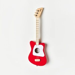 Loog Brand Red Guitar with White Accents • 3 String Learning First Guitar